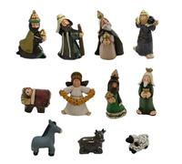 Genérico Set di nascita natalizia - Figure di Gesù e la Sacra Famiglia in Resina | Addorno da 11 pezzi per decorazione della Chiesa, Casa, Aula, Ufficio, Stagione natalizia (casa)