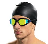 Generico Set di occhialini da da uomo, occhialini da sub impermeabili con cuffia da, protezione UV, antiappannamento, visione HD per allenamento in piscina, principianti da comfort