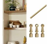 Generico Set di parapetti Metallici Personalizzabili per mensole - Ringhiere anticaduta per mensole e armadi in Legno/gallerie - Confezione da 6 Pezzi, Lunghezza 61 cm - Proteggi Le tue mensole in tu