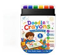 Generico Set di Pastelli a,Set Portabile da 6 Pezzi per Arte | Pastelli per Disegno Scolastico per Bambini - per Casa Asilo Viaggio Compleanno Vacanza
