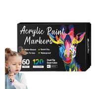 Genérico Set di pennarelli acrilici, pennarelli in tessuto a doppia punta da colorare - resistenti allo sbiadimento materiali artigianali calligrafia album di ritagli ad asciugatura rapida