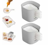 Generico Set di piatti e porta salse,Mini Ciotole per Salse con Manico,inclusi 6 piatti for condimenti con scatola di immagazzinaggio,per antipasti,salse,frutta secca,cibo,feste a casa (2 set)