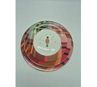 Generico Set di Piatti Natalizi con Schiaccianoci, Bordo a Quadri, 3 Pezzi, Bianco e Rosso piano, fondo, frutta