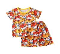 Generico Set di Pigiama da 2 Pezzi per Ragazze,Pigiama Ragazzo Lungo Bambina Biancheria Notte setosa Sleepwear Pjs Ragazze Morbido Pantaloni Bambino 2-8 Anni