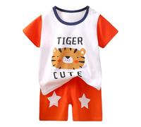 Generico Set di Pigiamain Due Pezzi,Set Pigiama in Cotone Carino Maniche Lunghe Pantaloni 2 Pacco Anime Pigiami Maglia con Stampa Colori Comodo Abbigliamento da Casa Bambini Costume