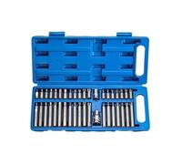 Generico Set di punte a esagono incassato Torx Star Spline da 40 pezzi, kit strumenti, cacciavite precisione, attrezzature for garage, riparazione professionali for auto(CR V Steel)