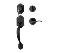 Generico Set Di Serratura Con Maniglia A Leva E Impugnatura, Sblocco Chiave Meccanica, Superficie Elettrolitica, Adatta For Porte Esterne Spessore 45-55 Mm(Black-Red bronze)