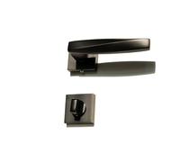 Generico Set di serrature for porte moderne con maniglia silenziosa, camera in legno nero opaco(PVD Gold)