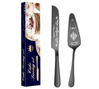 Genérico Set di server per matrimoni, set da taglio per torte per matrimoni, taglierina per torte e spatola per servire | Utensili da taglio per torte nuziali ispessite eleganti incisioni per eventi