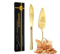 Generico Set di stampini per torta in acciaio inossidabile, set di taglio per torta nuziale,Taglierina decorativa per nuziale e spatola per | Durevole set da taglio per torte con impugnatura ergono
