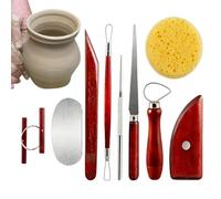 Generico Set di Strumenti per Lavorare l'Argilla - Kit da Intaglio a 9 Pezzi ad Asciugatura all'Aria - Attrezzi per Scultura,per Principianti Esperti Progetti Fai da Te Decorativi Domestici