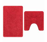 Genérico Set di tappetini Antiscivolo per Il Bagno 2 PCS Rosso PP,Rosso,1.2kg,4019858