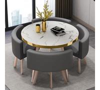 Generico Set di Tavoli da Pranzo 4 Sedie Combinazione Tavolo Semplice Piccolo Tavolo Rotondo Tavolo da Pranzo Cucina Set Moderno Tavolo da Colazione Rotondo Tavolo E Sedia,9,90cm*73cm