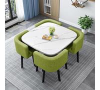 Generico Set di Tavoli da Pranzo Rotondiset Tavolo da Pranzo Rotondo con Sedie Tavolo da Conferenza Moderno E Set da 4 Sedie Combinazione Tavolo Reception E Sedia,11,80 * 80 * 73cm