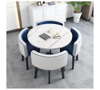 Generico Set Di Tavolo Da Pranzo Rotondo Moderno Per 4 Persone, Ricevimento E Sedie Minimaliste Salvaspazio Per Ufficio, Multifunzionale Per Ristoranti, Balconi, Bar Riunioni Lavoro(#11,70cm/27.5in)