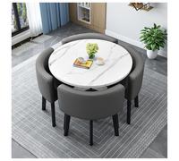 Generico Set Di Tavolo Da Pranzo Rotondo Moderno Per 4 Persone, Ricevimento E Sedie Minimaliste Salvaspazio Per Ufficio, Multifunzionale Per Ristoranti, Balconi, Bar Riunioni Lavoro(#3,80cm/31.5in)