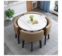 Generico Set Di Tavolo Da Pranzo Rotondo Moderno Per 4 Persone, Ricevimento E Sedie Minimaliste Salvaspazio Per Ufficio, Multifunzionale Per Ristoranti, Balconi, Bar Riunioni Lavoro(#2,80cm/31.5in)