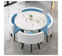 Generico Set Di Tavolo Da Pranzo Rotondo Moderno Per 4 Persone, Ricevimento E Sedie Minimaliste Salvaspazio Per Ufficio, Multifunzionale Per Ristoranti, Balconi, Bar Riunioni Lavoro(#15,90cm/35.5in)