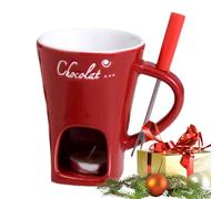 Generico Set di Tazze per fonduta di Cioccolato - Personale per fonduta di Cioccolato | Set di Tazze riscaldanti per Cioccolatos da 130 ml, scaldaburro Multiuso con forchetta per fondutas
