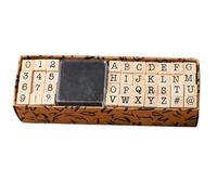 Generico Set di timbri alfabetici in Legno - 40 Pezzi timbri con Lettere dalla A alla Z, Numeri e Simboli, Artigianali in con Manico in Legno per Bambini Fai da Te, Scrapbooking, diario, decorazio