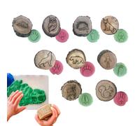 Generico Set di timbri Artigianali in Legno - con Stampa di Tracce di Animali per Bambini e Adulti | Forniture artistiche per diario di Carte Fai-da-Te per Album di Ritagli, Disegni, Decorazioni