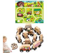 Generico | Set di treni in legno | Ferrovie boscosa set con numeri | per bambini Early Learning Center, giocattoli per 2 3 4 4 anni, miglior regalo per ragazzi e ragazze