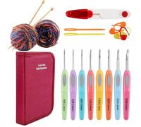 Generico Set di Uncini per Lavori a Maglia | Per Artigianato con Custida Include | Kit Completo per Uncinetto con Filato | Per Hobby Viaggio Creazione di Decorazioni per la Casa e Copertine