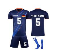 Generico Set di Uniforme di Calcio di Squadra Personalizzato con Pantaloni Corti Aggiungi Il Tuo Nome Numero Logo Costume da Calcio Personalizzato per Adulti Bambini Fans