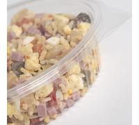 Generico Set di Vaschette Ovali in OPS con Coperchio a Cerniera, per Alimenti, Trasparenti (capacità 1.5kg cm 24x20,5; altezza cm 6)