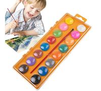 Generico Set di vernici ad - 16 colori Forniture per la pittura educativa, colori nella scatola portatile, kit scarabocchi di toddler interattivo | Scatola di vernice vibrante e duratura con spazzol