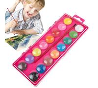 Generico Set di vernici ad - 16 colori Forniture per la pittura educativa, colori nella scatola portatile, kit scarabocchi di toddler interattivo | Scatola di vernice vibrante e duratura con spazzol