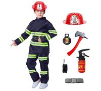 Generico Set di Vigile del Fuoco Gioco d'Imitazione per Bambini Bambini Pompiere Giochi di Ruolo Costume Costume Halloween Bimbo Costumes Pompiere Bambino per Feste in Maschera