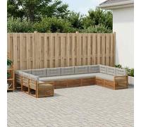 Generico Set divani con Cuscino 10 PCS Legno di Acacia Massello,Set di mobili-3383899