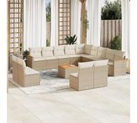 Generico Set Divani da Giardino 14pz con Cuscini in Polyrattan Beige,Beige,116.6kg,3258894