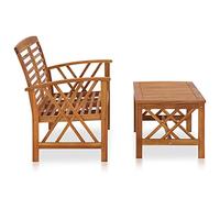 Generico Set Divani da Giardino 2 pz in Legno Massello di Acacia,Marrone,24kg,310272