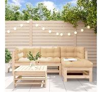 Generico Set Divani da Giardino 5 pz con Cuscini in Legno Massello,Marrone,60.66kg,3185801