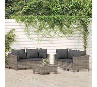 Generico Set Divani da Giardino 5 pz con Cuscini in Polyrattan Grigio,Grigio,37.2kg,3187264