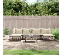 Generico Set Divani da Giardino 7 pz con Cuscini Antracite in Polyrattan,Antracite,70.1kg,3186780