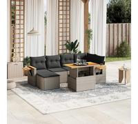 Generico Set Divani da Giardino 7 pz con Cuscini Grigio in Polyrattan,Grigio,64.4kg,3273622