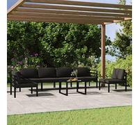 Generico Set Divani da Giardino 7 pz con Cuscini in Alluminio Antracite,Antracite,37.28kg,3107794