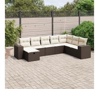 Generico Set Divani da Giardino 8 pz con Cuscini Marrone in Polyrattan,Marrone,64.4kg,3264519