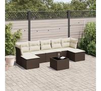 Generico Set Divani da Giardino 8 pz con Cuscini Marrone in Polyrattan,Marrone,64.8kg,3249882