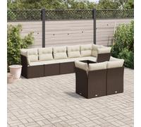 Generico Set Divani da Giardino 8 pz con Cuscini Marrone in Polyrattan,Marrone,66.4kg,3217913
