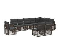 Generico Set Divano da Giardino 10 PCS Grigio e Grigio Scuro polyrattan,Mobili da Giardino,Set da giardino-3435446