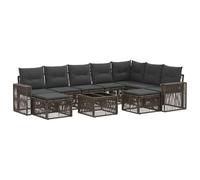 Generico Set Divano da Giardino 10 PCS Grigio e Grigio Scuro polyrattan,Mobili da Giardino,Set da giardino-3435314