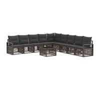 Generico Set Divano da Giardino 10 PCS Grigio polyrattan,Mobili da Giardino,Set da giardino-3435737