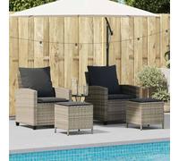 Generico Set Divano da Giardino 4pz con Cuscini Grigio Chiaro Polyrattan,Grigio,26.06kg,4103868