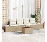 Generico Set Divano da Giardino 5 PCS Beige e Bianco,Beige,46.6kg,3356559