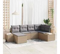 Generico Set Divano da Giardino 6 PCS Beige e Grigio polyrattan,Beige,50.5kg,3347130