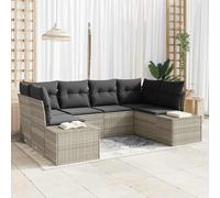 Generico Set Divano da Giardino 6 PCS Grigio Chiaro polyrattan,Mobili da Giardino,Set da giardino-3347202